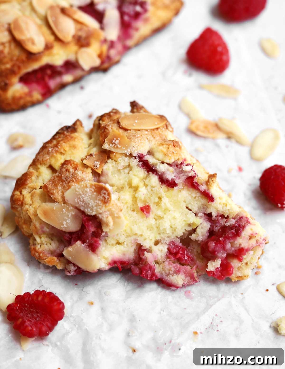 raspberry almond scones with bite