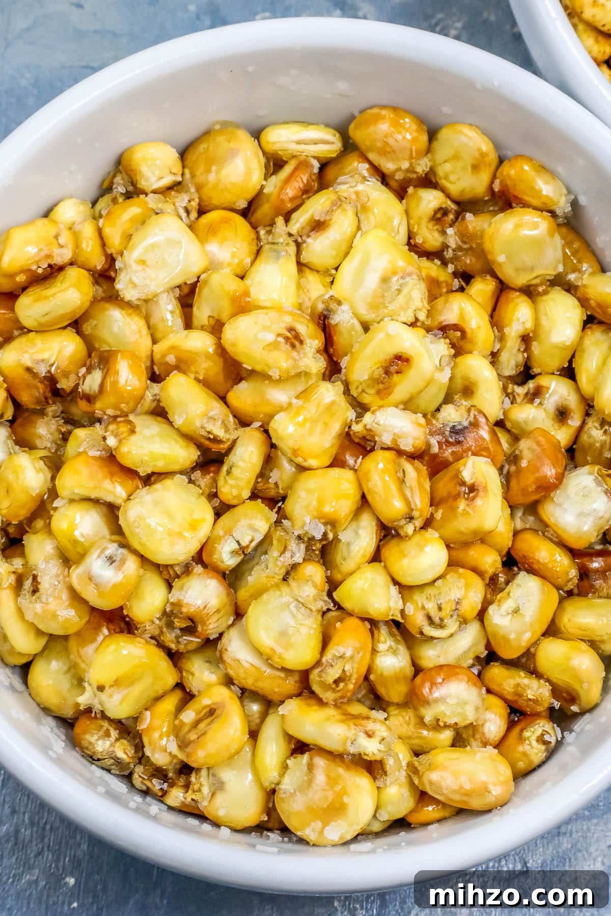 Crispy Homemade Corn Nuts: Fried or Baked Recipes 5 picture of homemade corn nuts in a bowl