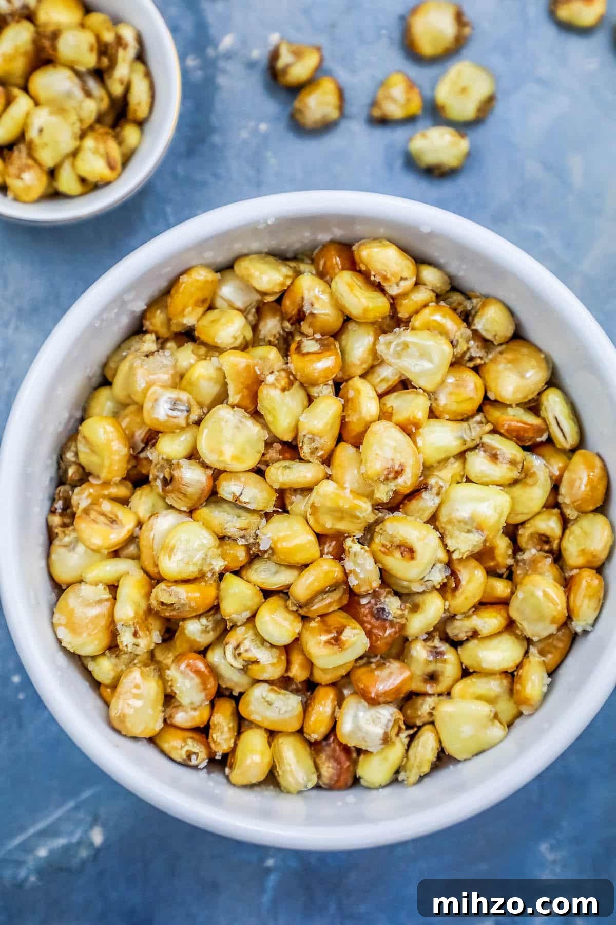 Crispy Homemade Corn Nuts: Fried or Baked Recipes 6 picture of homemade corn nuts in a bowl