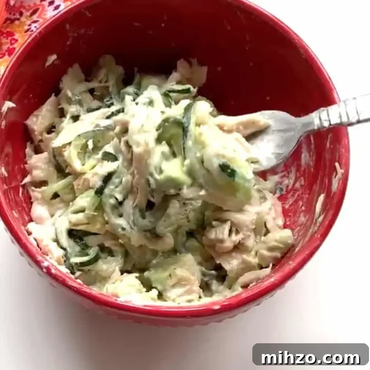 Keto Tuna Avocado Zoodle Salad