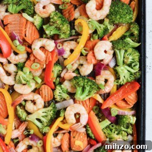Whole30 sheet pan shrimp stir fry