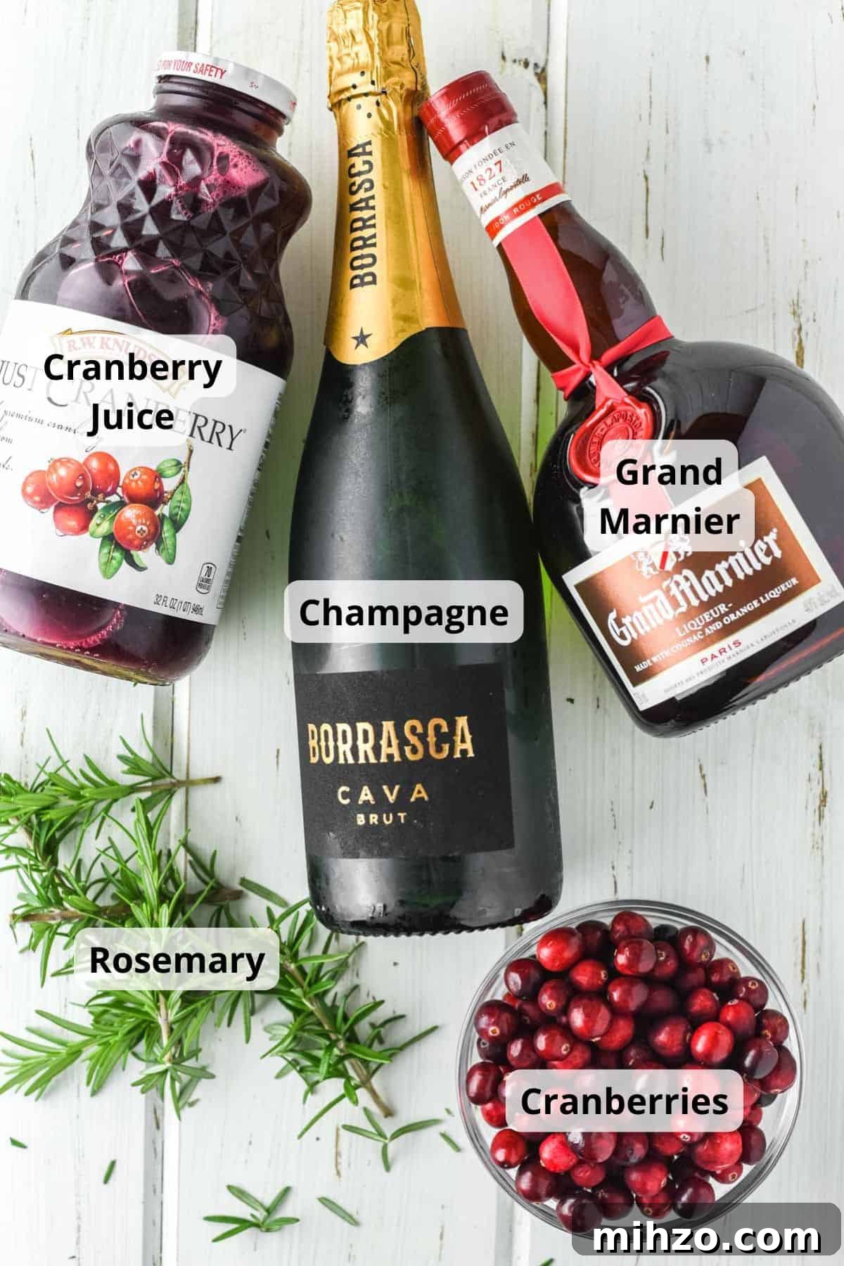 Cranberry Mimosa Recipe: Festive Brunch Cocktail Guide 3 Ingredients for cranberry mimosas.