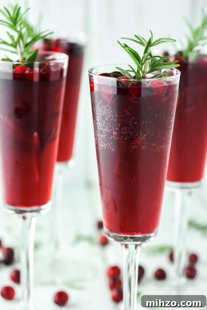 Cranberry Mimosa Recipe: Festive Brunch Cocktail Guide 4 4 glasses of cranberry mimosas.