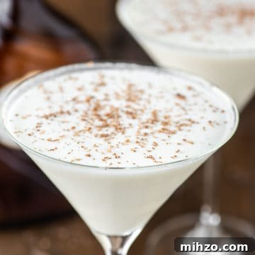 Two glasses of white chocolate martinis.