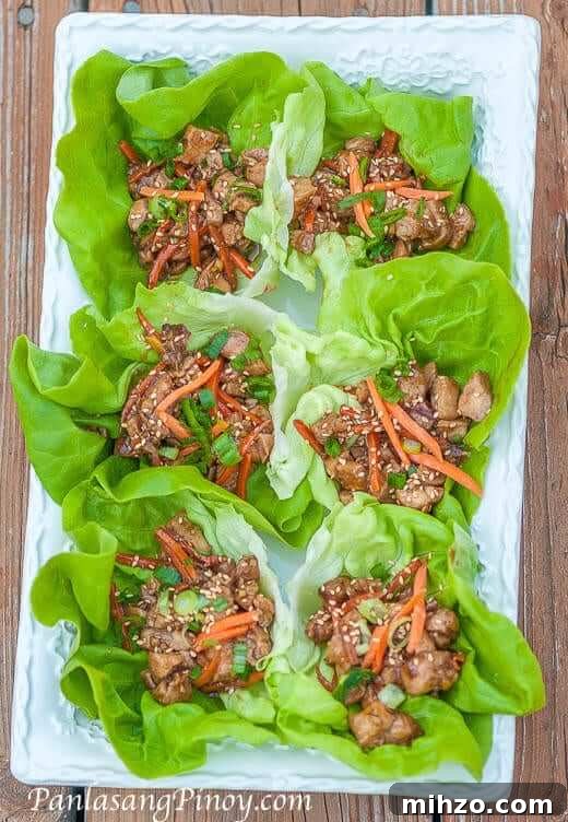 Teriyaki Chicken Lettuce Wraps: Flavorful Low-Carb Dinner Idea 2 Teriyaki Chicken Lettuce Wrap