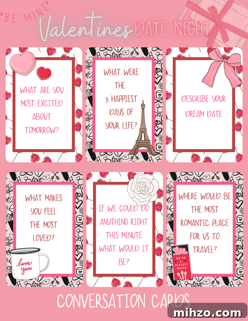 Printable Valentine's Day Conversation Starter Cards (Free PDF) 3 Printable conversation cards preview