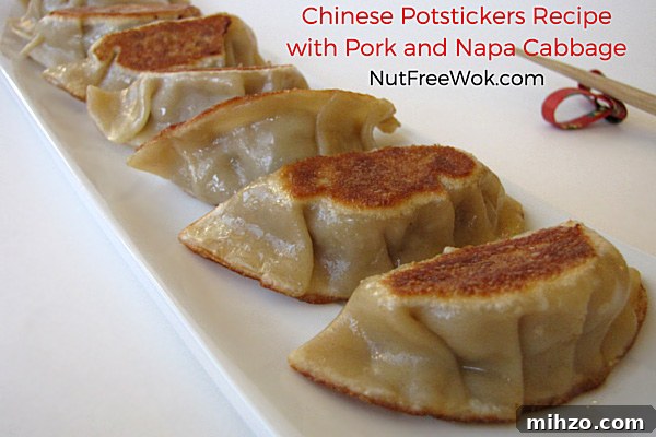 chinese-potstickers-recipe-with-pork-and-napa-cabbage; sharon-picking-fruit; happiness-is-a-shrimp-stir-fry-with-spring-vegetables-recipe; from Sharon © Nut Free Wok
