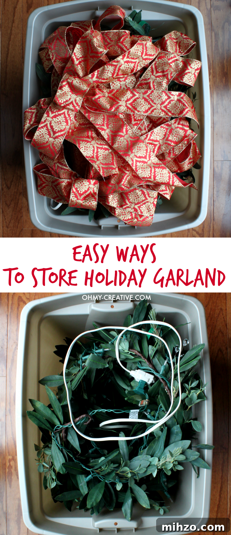 Smart Ways to Store Holiday Garland for Tangle-Free Decor 2 You will love these Easy Ways to Store Holiday Garland that make it simple to put back up for next year! | OHMY-CREATIVE.COM