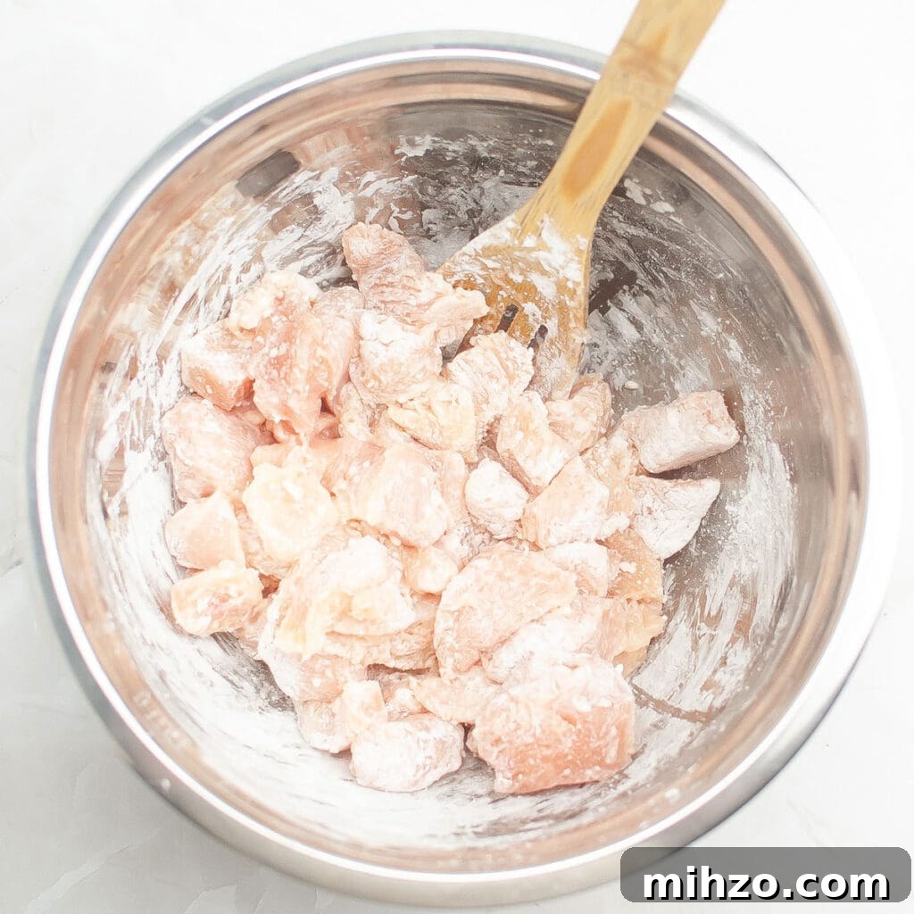 Slow Cooker Teriyaki Chicken Recipe for Tender, Flavorful Meals 5 cubed chicken coated with cornstarch
