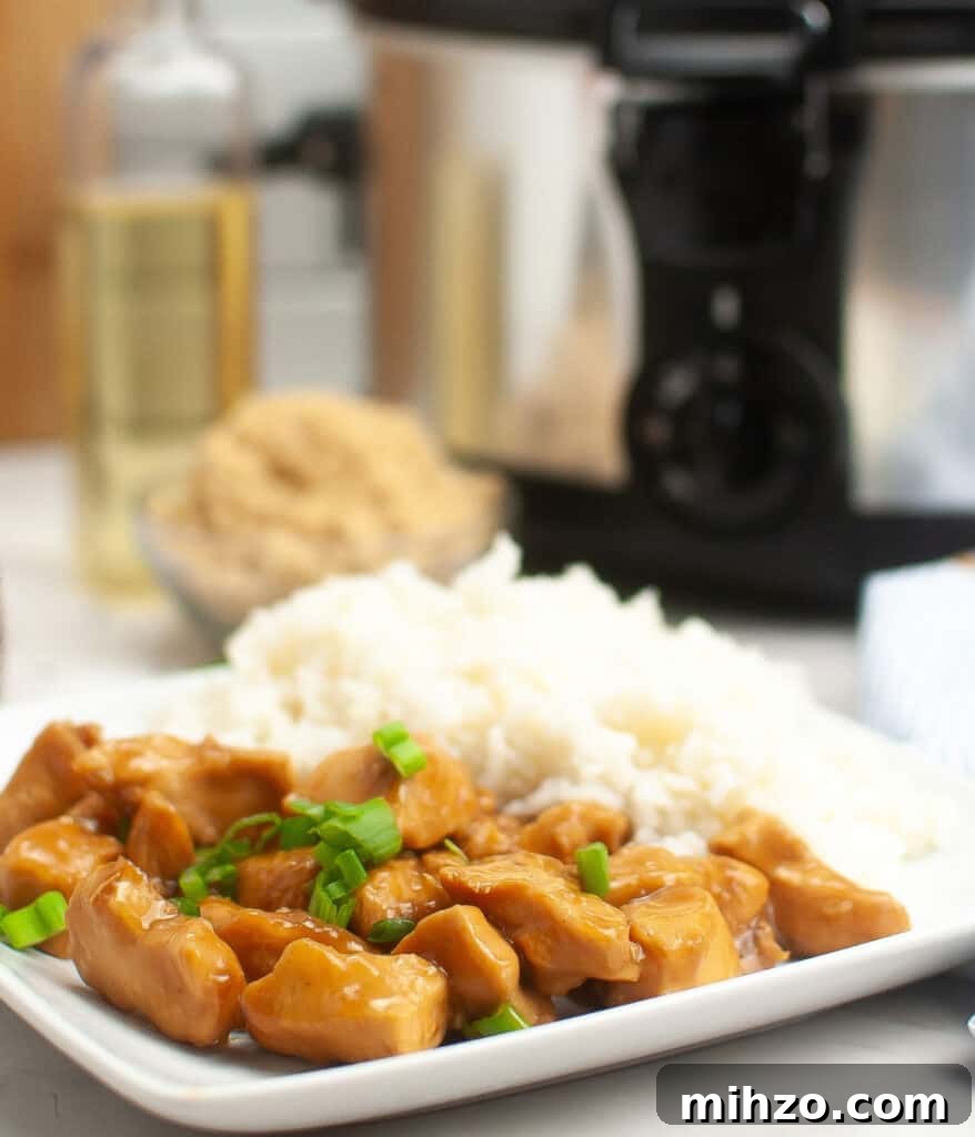 Slow Cooker Teriyaki Chicken Recipe for Tender, Flavorful Meals 10 Slow Cooker Teriyaki Chicken with rice on plate