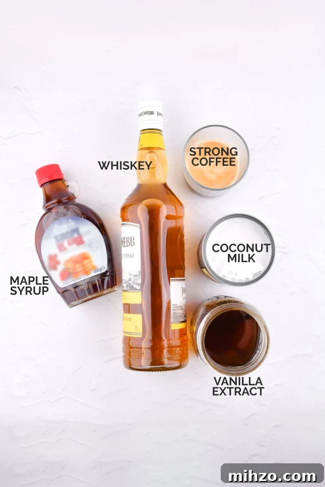 Vegan Baileys Recipe: Homemade Irish Cream Without Dairy 3 Photo of the ingredients needed to make this recipe