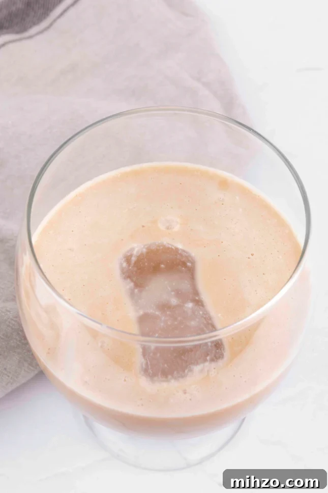 Vegan Baileys Recipe: Homemade Irish Cream Without Dairy 5 Photo of some vegan Baileys in a glass