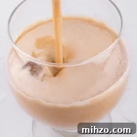 Square photo of a glass of vegan Baileys