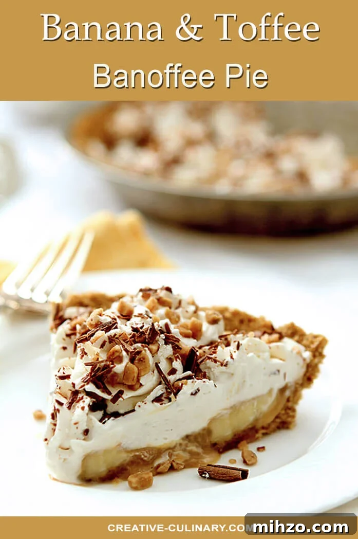 Bourbon-Infused Banoffee Pie: Caramel and Banana Dessert 4 Slice of Banoffee Pie - Banana and Toffee Bits with Caramel and Shaved Chocolate