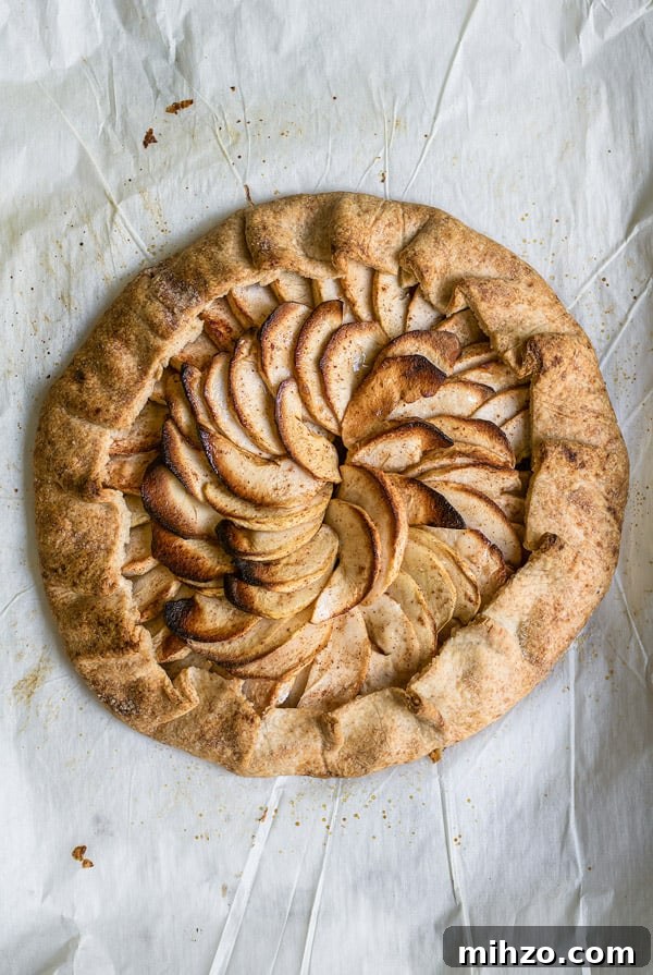 Salted caramel apple galette - healthy low-sugar vegan Fall dessert