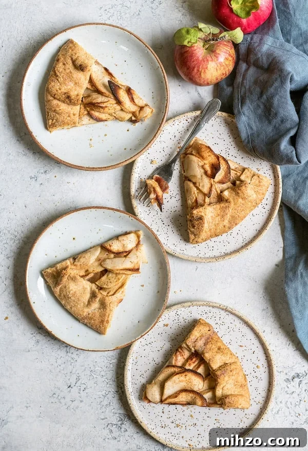 Salted caramel apple galette - healthy low-sugar vegan Fall dessert