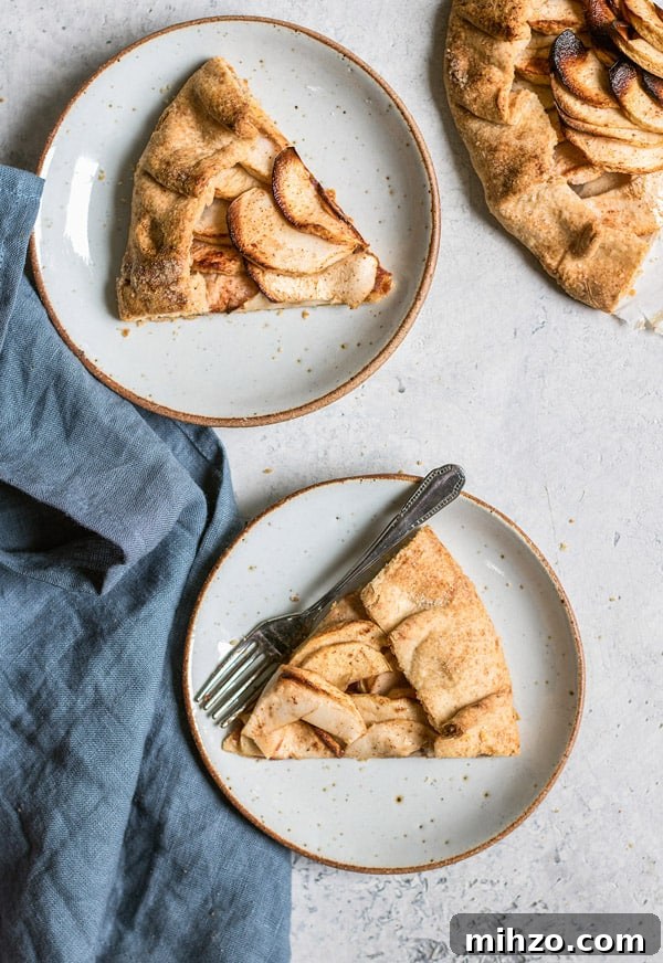Salted caramel apple galette - healthy low-sugar vegan Fall dessert