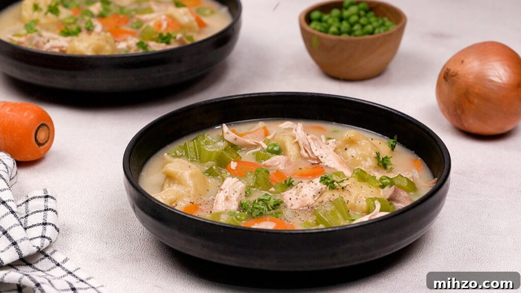 Gluten-Free Soup Dumplings Recipe: How to Make Juicy Xiao Long Bao 13 Cooked gluten-free chicken and dumpling soup served in a black bowl.