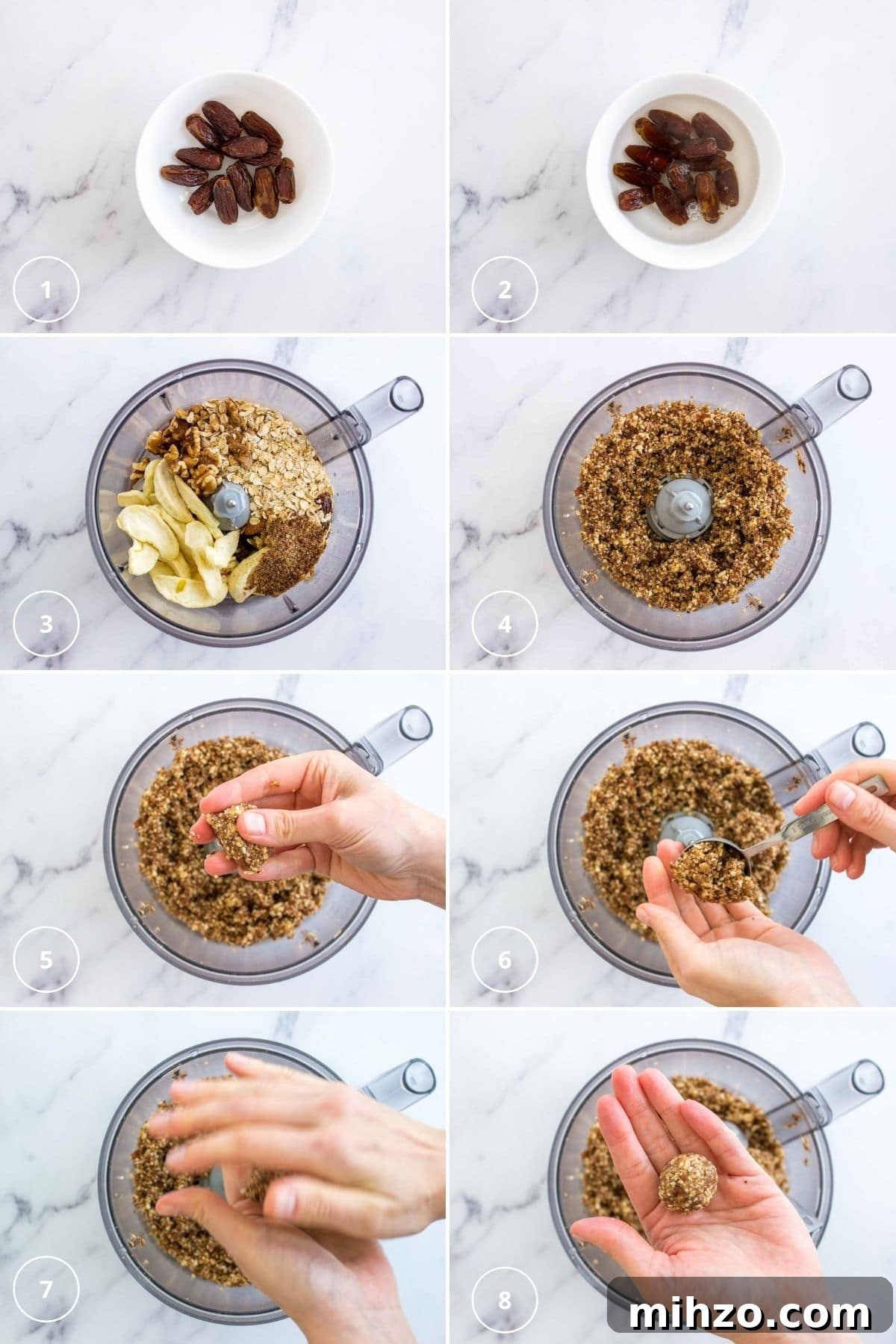 Apple Pie Energy Bites process shots
