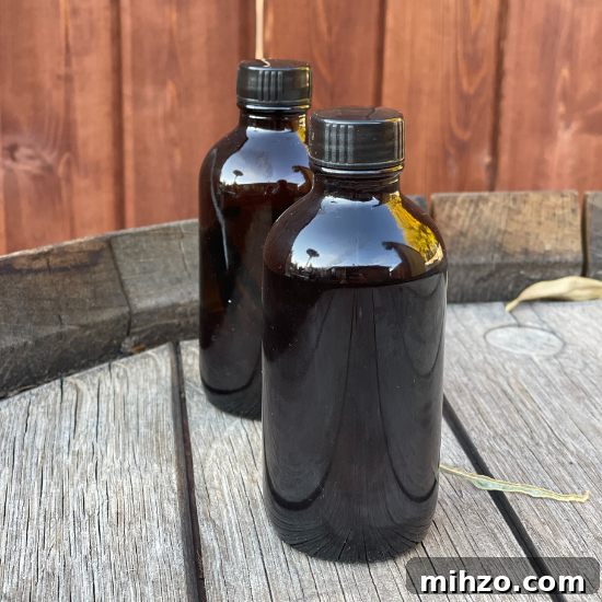 Brown glass bottles for vanilla gift giving