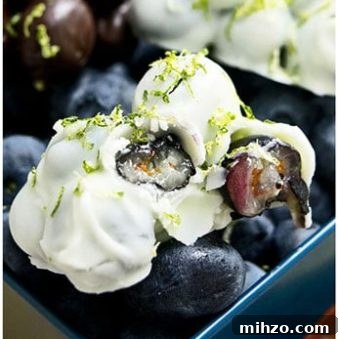 Chocolate-Covered Blueberries: Simple Recipe for a Decadent Treat 6 White Chocolate Covered Blueberries in Blue Tin.