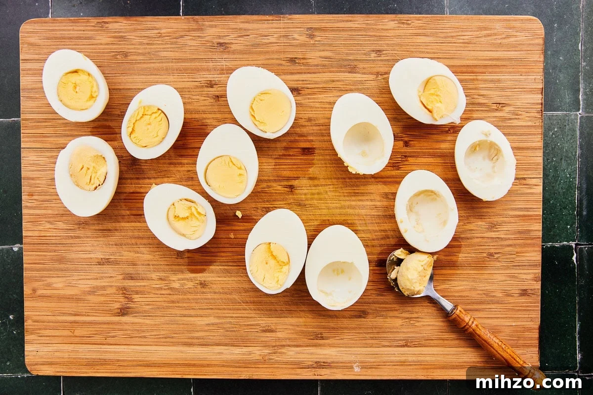 Deviled Eggs with Smoky Paprika Seasoning 3 Sliced deviled eggs