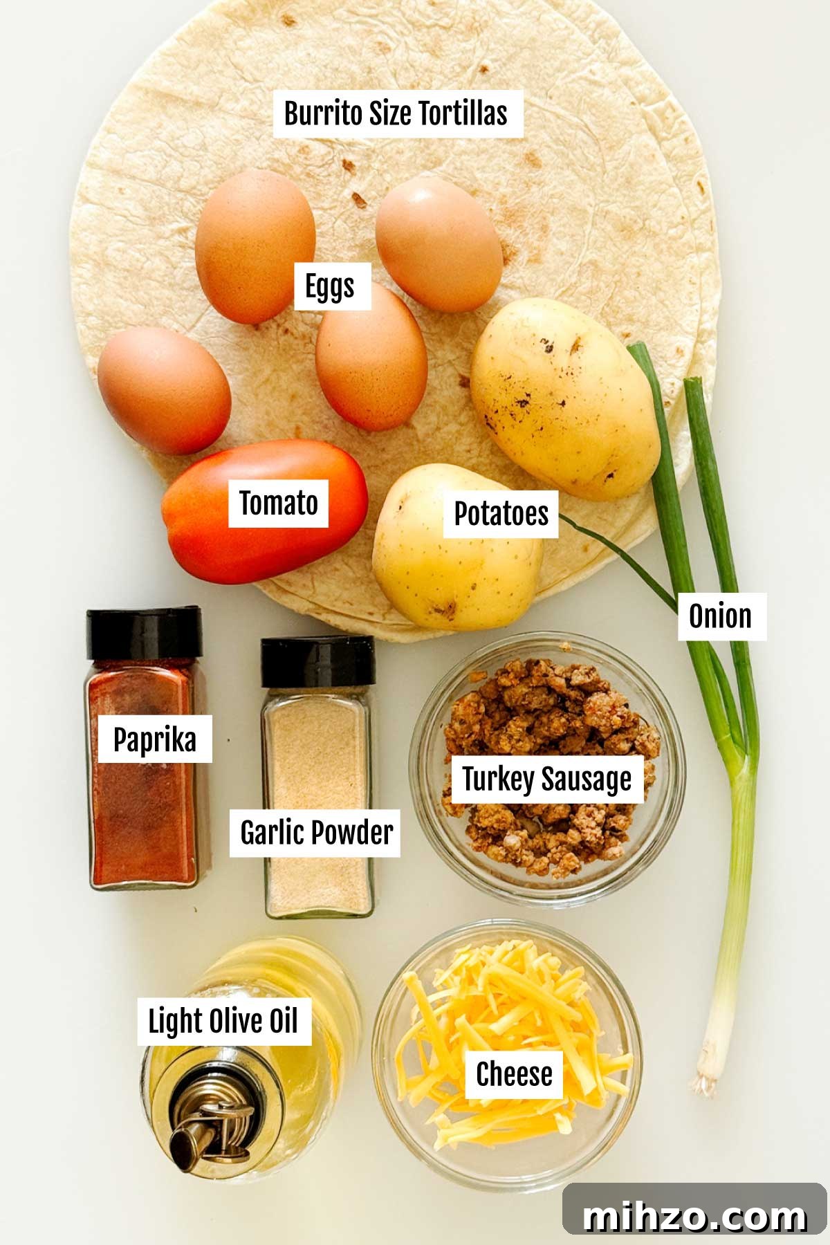 High-Protein Breakfast Burrito with Crispy Potato Filling 3 Everything you need to make high protein breakfast burritos with crispy potatoes, ground turkey sausage, scrambled eggs and cheese.