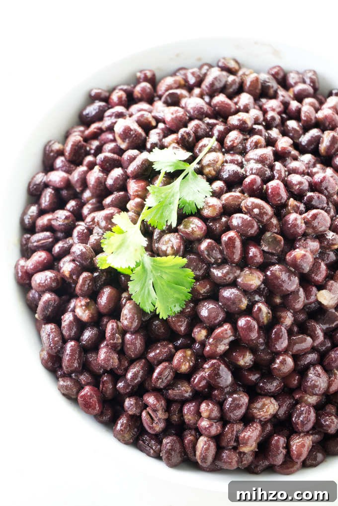 Red adzuki beans in a serving dish.
