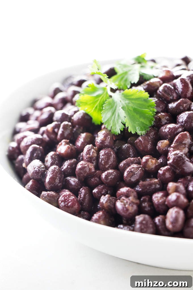 a bowl of adzuki beans with cilantro on top for garnish.