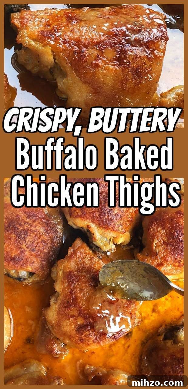 Crispy Buttered Buffalo Baked Chicken Thighs 6 These Crispy Buttery Buffalo Baked Chicken Thighs are a hot sauce lover's dream come true! This is a delicious low carb and keto friendly chicken thigh recipe. #chicken #lowcarb #keto #butter #highfat #chickenthighs #recipe #cooking #dinner #supper