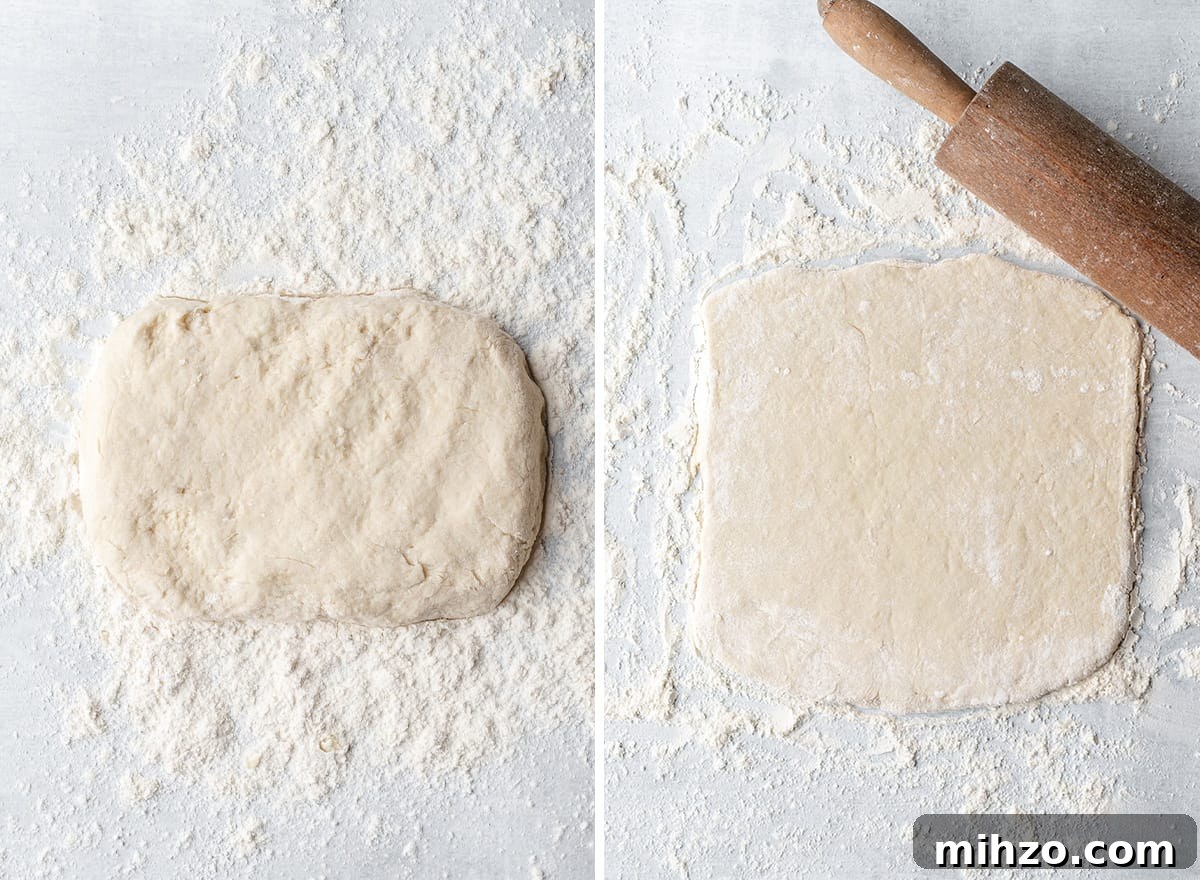 Hearty Vegetable Pot Pie Recipe with Flaky Crust 7 two photos showing how to make the biscuit crust in this vegetable pot pie recipe