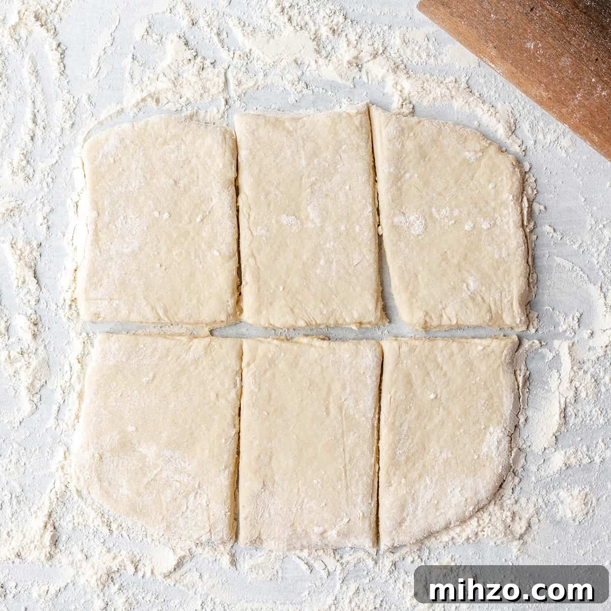 Hearty Vegetable Pot Pie Recipe with Flaky Crust 8 a photo showing the biscuits cut to be used as the crust in this veggie pot pie recipe