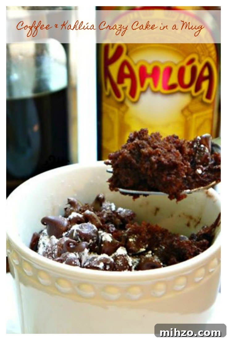 Coffee & Kahlua Crazy Cake in a Mug