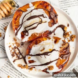 Crispy Air Fryer Peaches with Honey-Brown Sugar Glaze 9 Square picture of air fryer peaches.