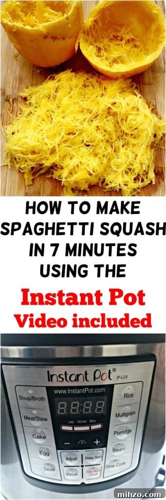 how to make spaghetti squash in 7 minutes using the Instant Pot