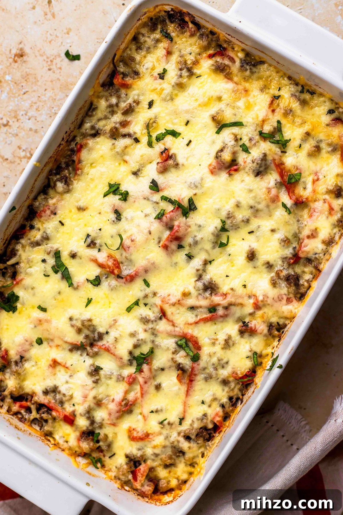 Keto Philly Cheesesteak Casserole with Melty Cheddar 3 Cheesy Philly Casserole for keto