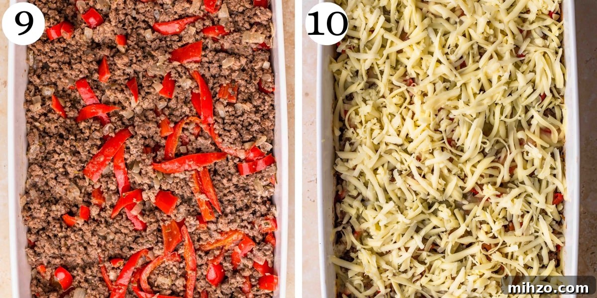 Keto Philly Cheesesteak Casserole with Melty Cheddar 9 Delicious Cheesy Philly Casserole