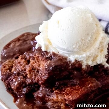 Rustic Pear Cobbler Recipe with Cinnamon and Brown Sugar 5 chocolate cobbler topped with a scoop of vanilla ice cream