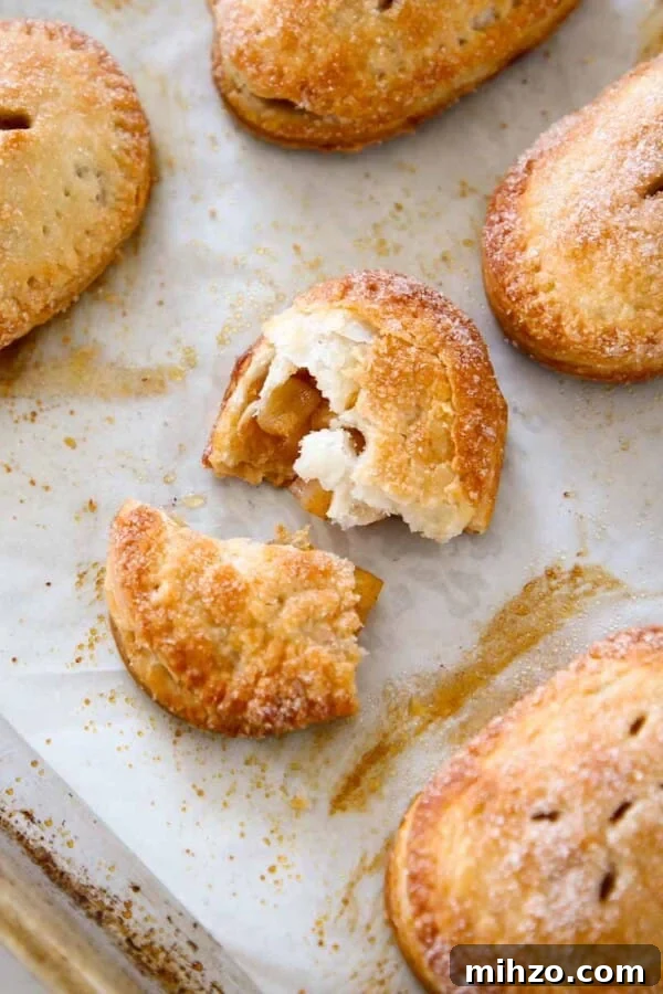apple hand pies baked on sheet pan.