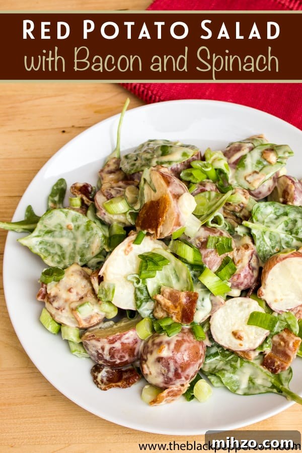 Creamy Red Potato, Bacon & Spinach Salad with Tangy Vinaigrette 2 Red Potato Bacon and Spinach Salad