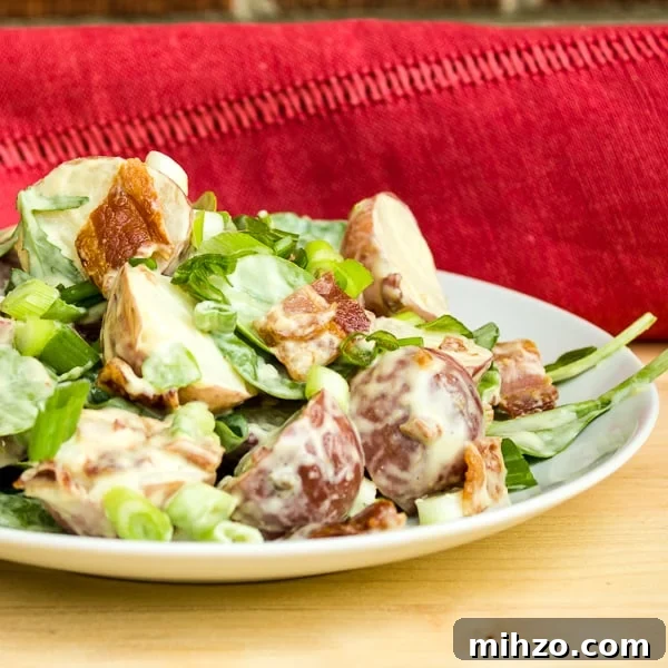 Creamy Red Potato, Bacon & Spinach Salad with Tangy Vinaigrette 3 Red Potato Bacon and Spinach Salad