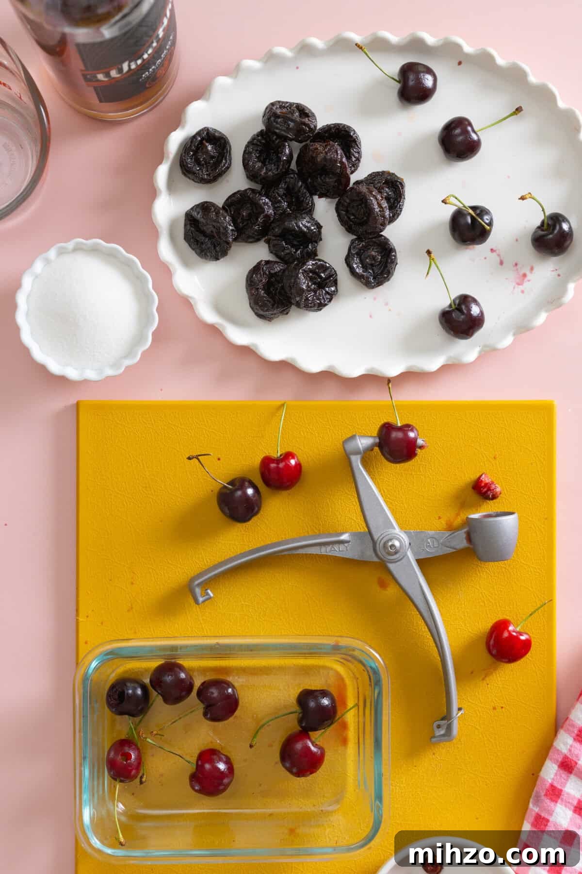 pitting cherries