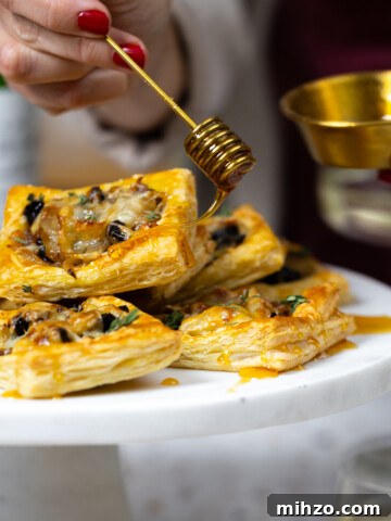 Prune Onion Fontina Puff Pastry Tarts by Baking The Goods