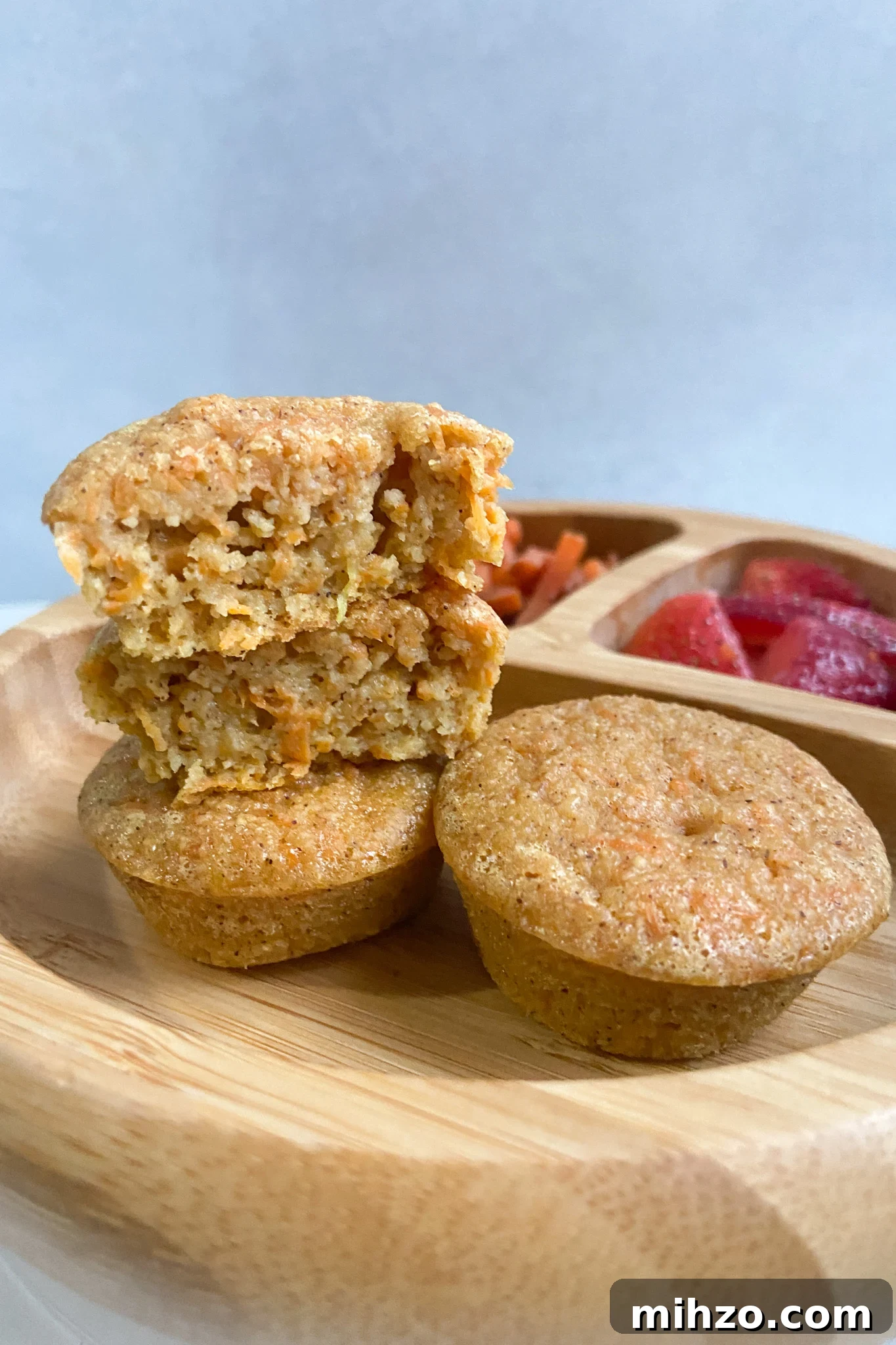 Gluten-Free Carrot Cake Muffins with Cream Cheese Swirl 6 Gluten free carrot cake muffins cut open