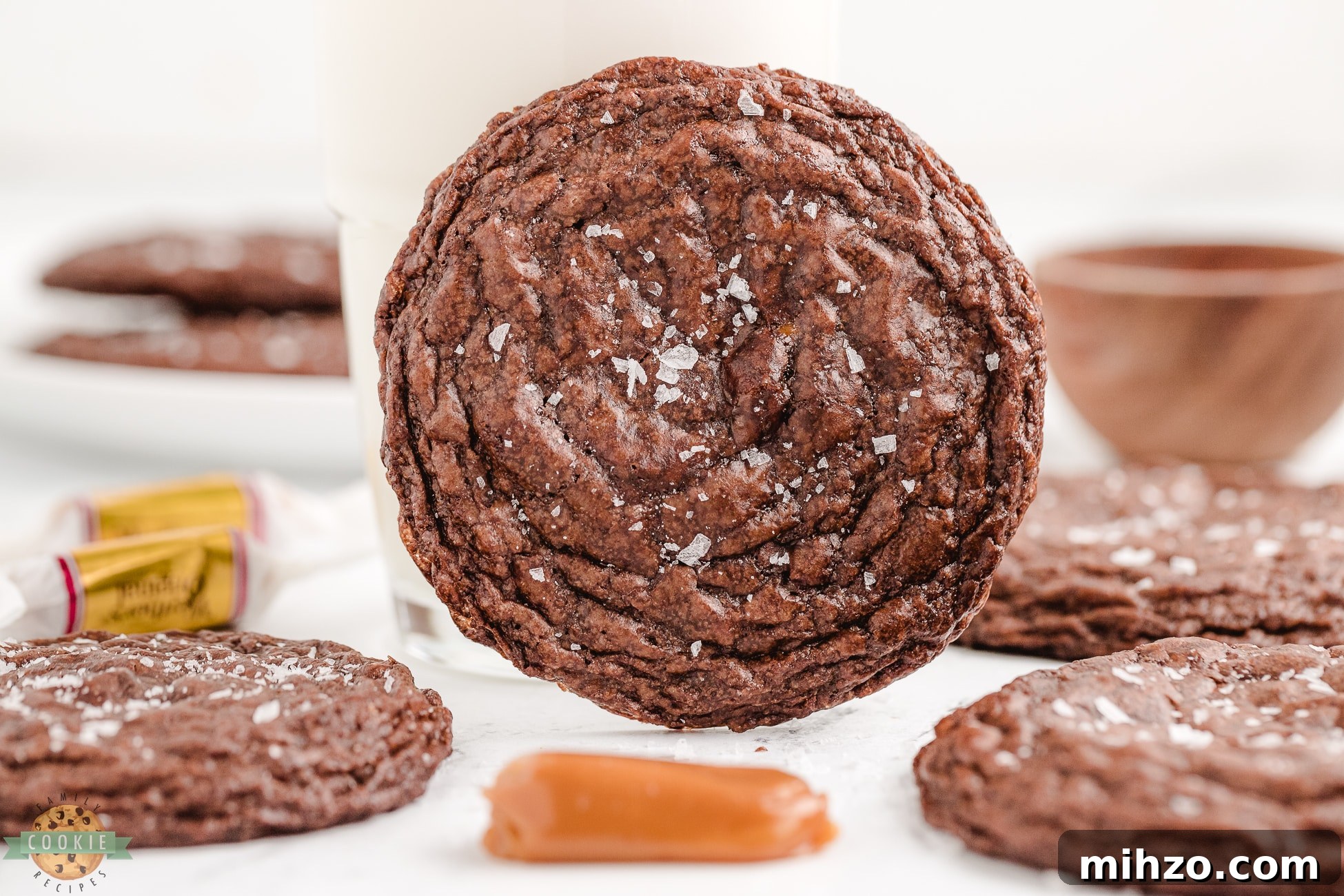 Chewy Caramel-Filled Brownie Cookies Recipe 4 brownie cookies stuffed with caramels