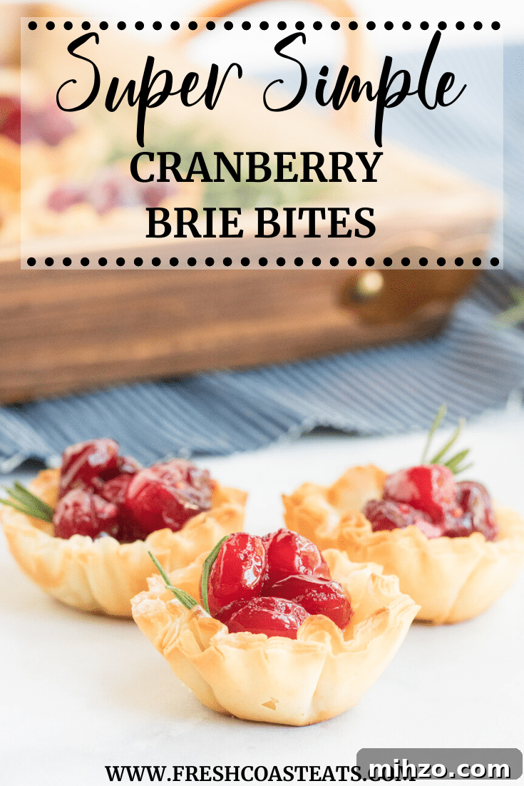 Pinterest Image- Super Simple Cranberry Brie Bites