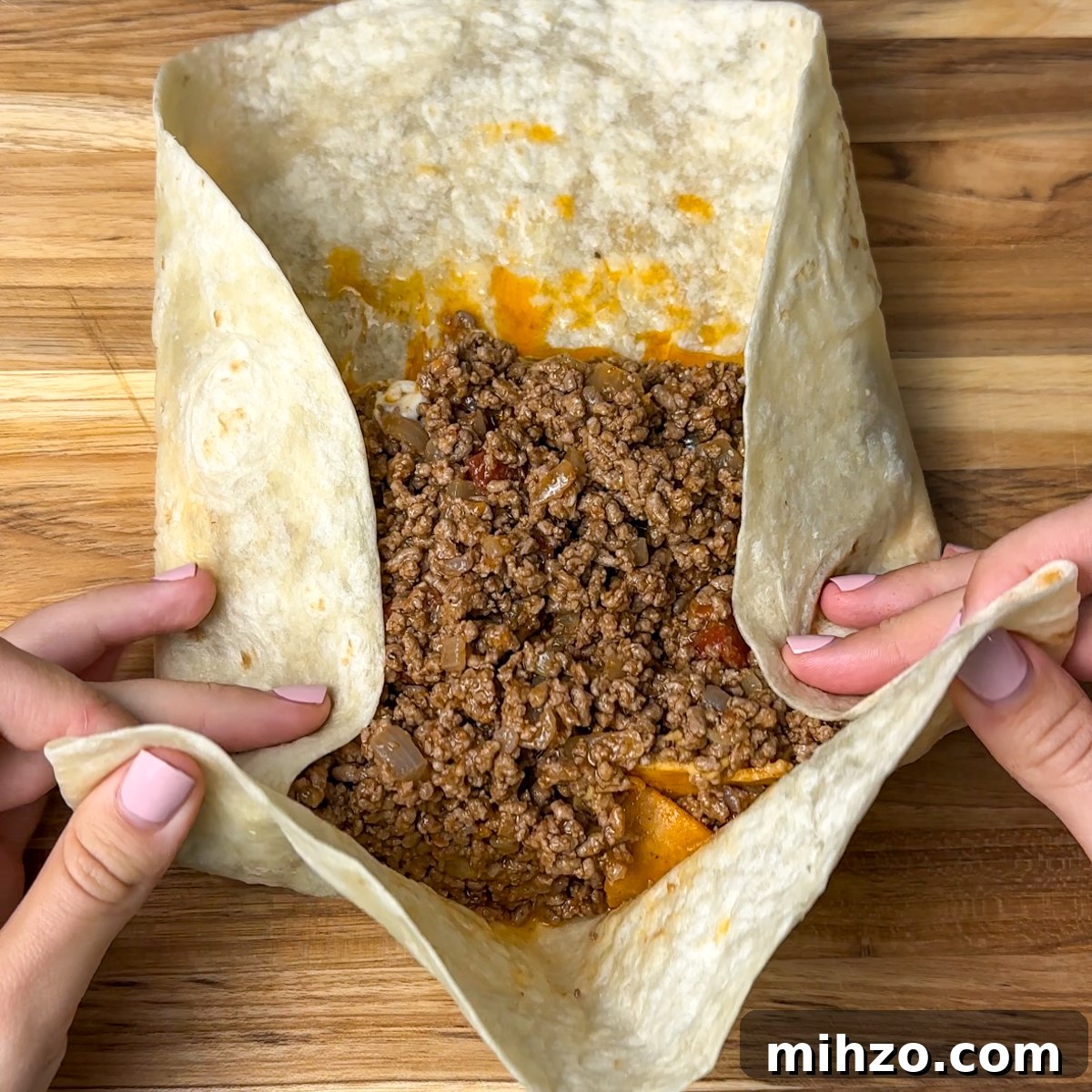 Grilled Cheese Burrito Recipe: Taco Bell Copycat Version 6 add toppings & fold