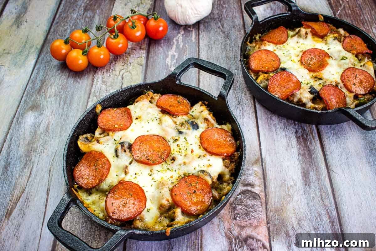 Cubano Sandwich Casserole and 12 Hearty Family Casseroles 3 Pizza Casserole in two serving dishes.