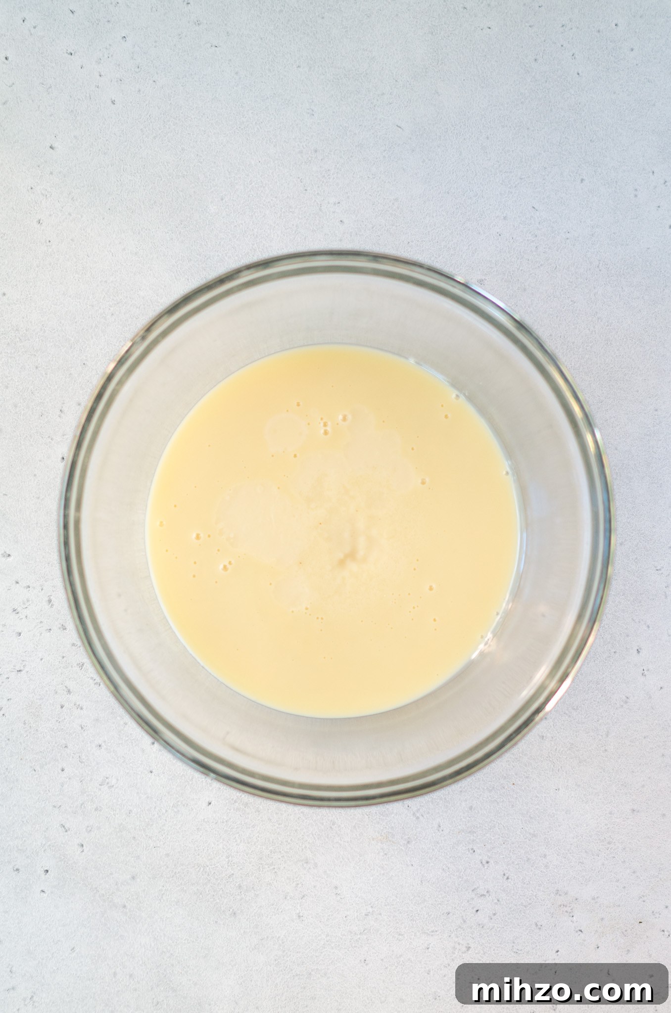 sweetened condensed milk in a bowl