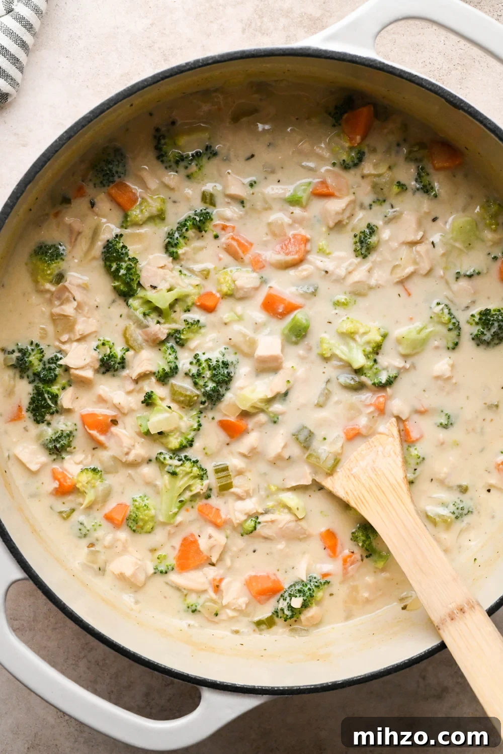 Delicious Dairy-Free Chicken and Broccoli Soup Recipe 17 How to make Chicken and Broccoli Soup: Finished soup after simmering to cook the broccoli.